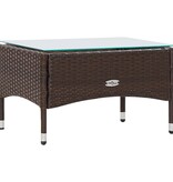 VidaXL 4-delige Loungeset met kussens poly rattan bruin