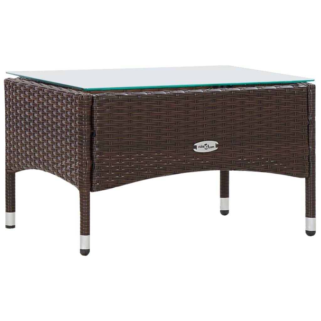 VidaXL 4-delige Loungeset met kussens poly rattan bruin