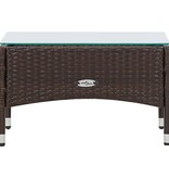 VidaXL 4-delige Loungeset met kussens poly rattan bruin