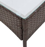 VidaXL 4-delige Loungeset met kussens poly rattan bruin