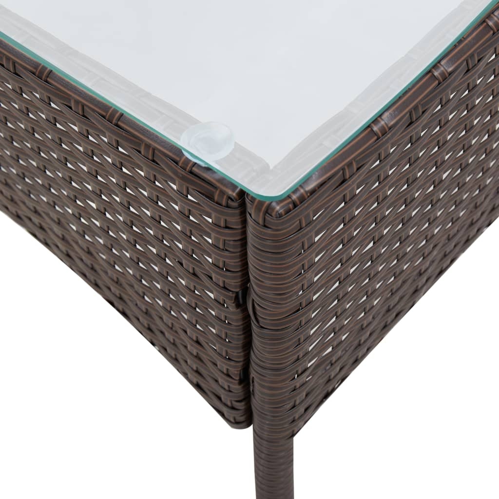 VidaXL 4-delige Loungeset met kussens poly rattan bruin