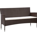 VidaXL 4-delige Loungeset met kussens poly rattan bruin