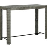 VidaXL Tuinbartafel 140,5x60,5x110,5 cm poly rattan grijs
