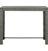 VidaXL Tuinbartafel 140,5x60,5x110,5 cm poly rattan grijs