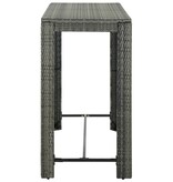 VidaXL Tuinbartafel 140,5x60,5x110,5 cm poly rattan grijs