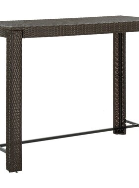 VidaXL Tuinbartafel 140,5x60,5x110,5 cm poly rattan bruin