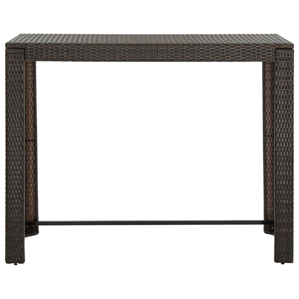VidaXL Tuinbartafel 140,5x60,5x110,5 cm poly rattan bruin