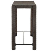 VidaXL Tuinbartafel 140,5x60,5x110,5 cm poly rattan bruin