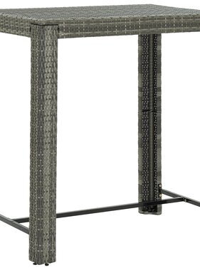VidaXL Tuinbartafel 100x60,5x110,5 cm poly rattan grijs