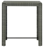 VidaXL Tuinbartafel 100x60,5x110,5 cm poly rattan grijs