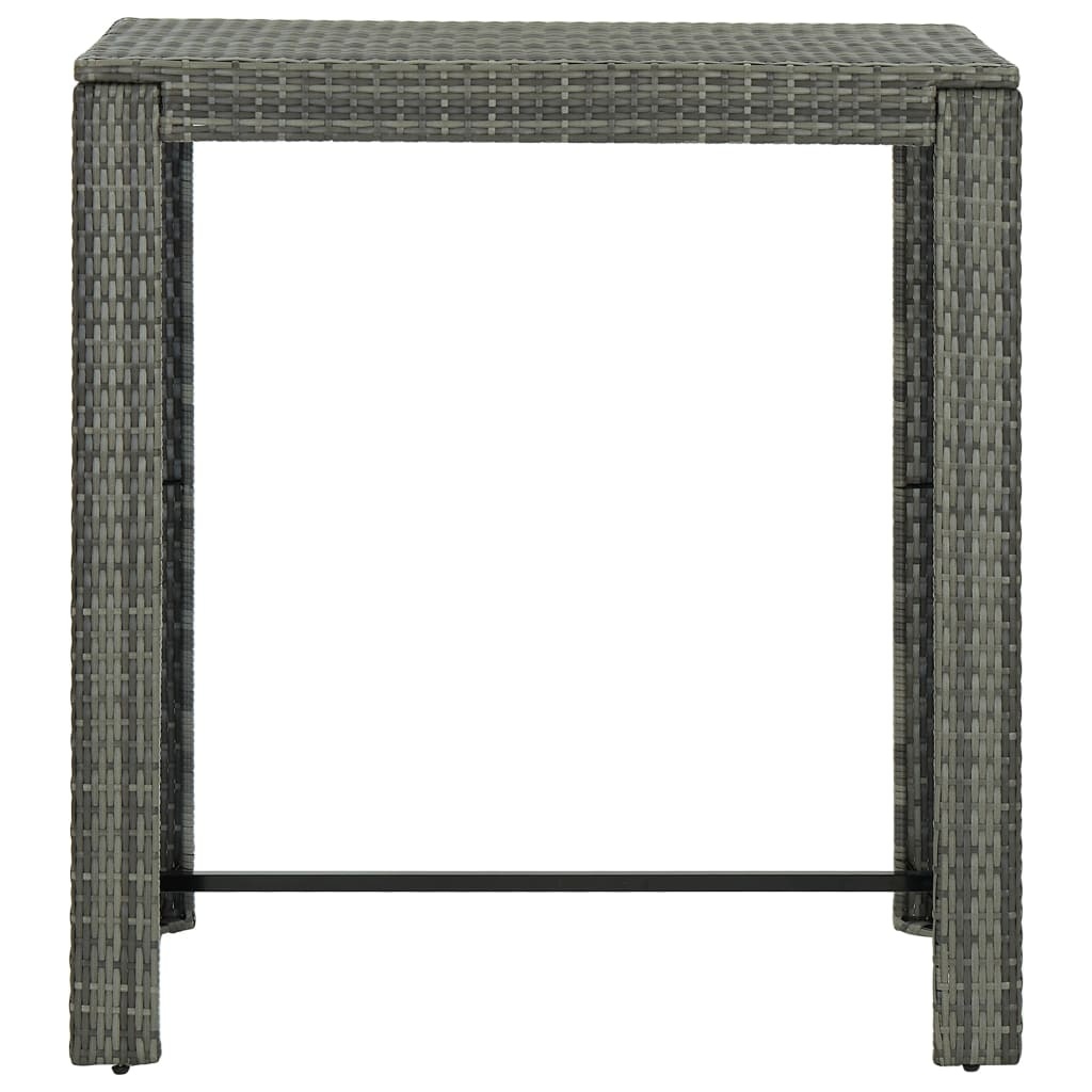 VidaXL Tuinbartafel 100x60,5x110,5 cm poly rattan grijs