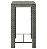 VidaXL Tuinbartafel 100x60,5x110,5 cm poly rattan grijs