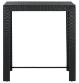 VidaXL Tuinbartafel 100x60,5x110,5 cm poly rattan zwart