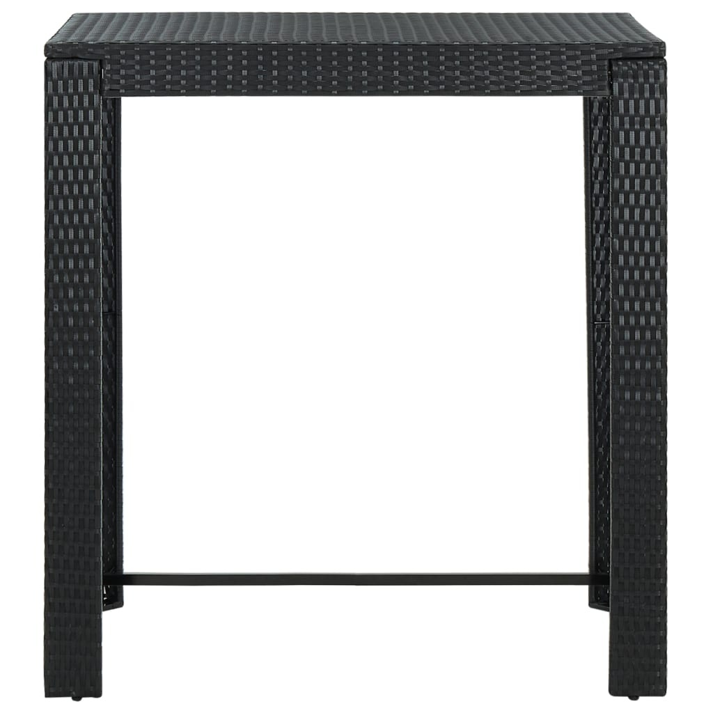 VidaXL Tuinbartafel 100x60,5x110,5 cm poly rattan zwart