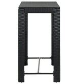 VidaXL Tuinbartafel 100x60,5x110,5 cm poly rattan zwart