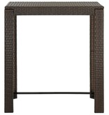 VidaXL Tuinbartafel 100x60,5x110,5 cm poly rattan bruin