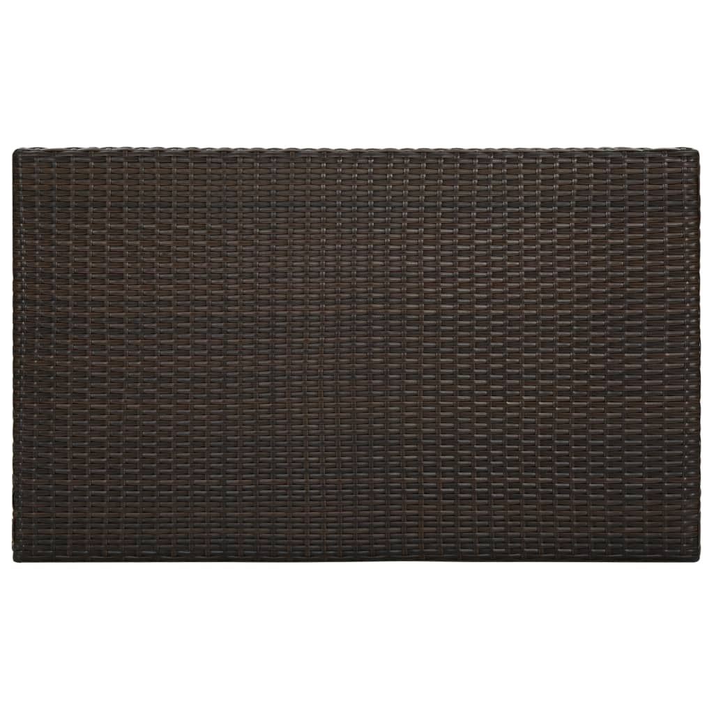 VidaXL Tuinbartafel 100x60,5x110,5 cm poly rattan bruin