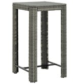 VidaXL Tuinbartafel 60,5x60,5x110,5 cm poly rattan grijs