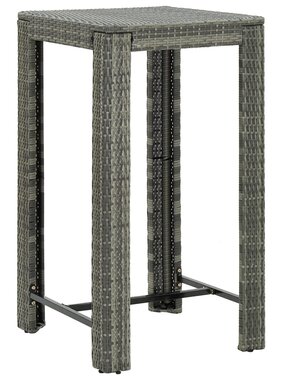 VidaXL Tuinbartafel 60,5x60,5x110,5 cm poly rattan grijs