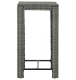 VidaXL Tuinbartafel 60,5x60,5x110,5 cm poly rattan grijs