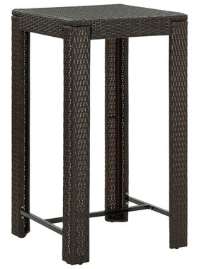 VidaXL Tuinbartafel 60,5x60,5x110,5 cm poly rattan bruin