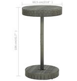 VidaXL Tuintafel 60,5x106 cm poly rattan grijs