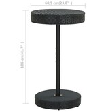 VidaXL Tuintafel 60,5x106 cm poly rattan zwart