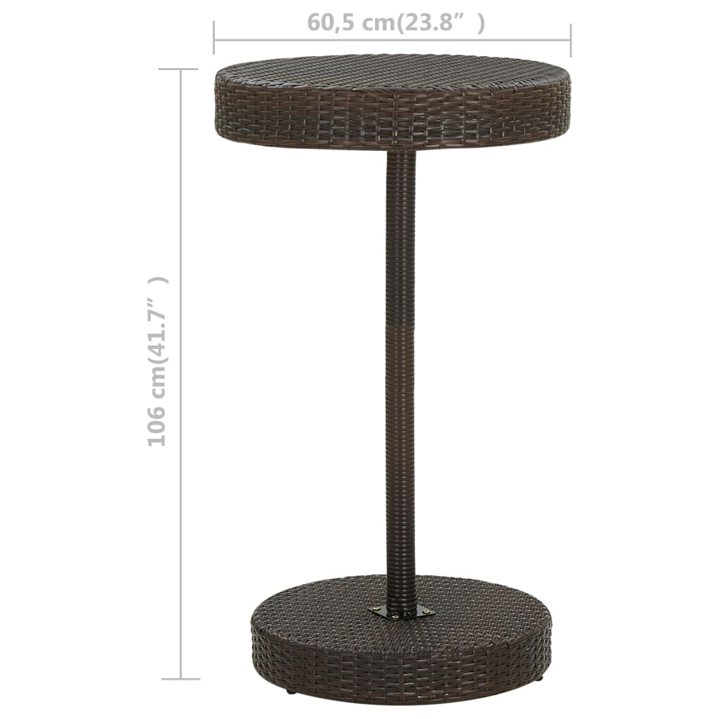 VidaXL Tuintafel 60,5x106 cm poly rattan bruin