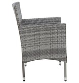 VidaXL 4-delige Loungeset met kussens poly rattan grijs