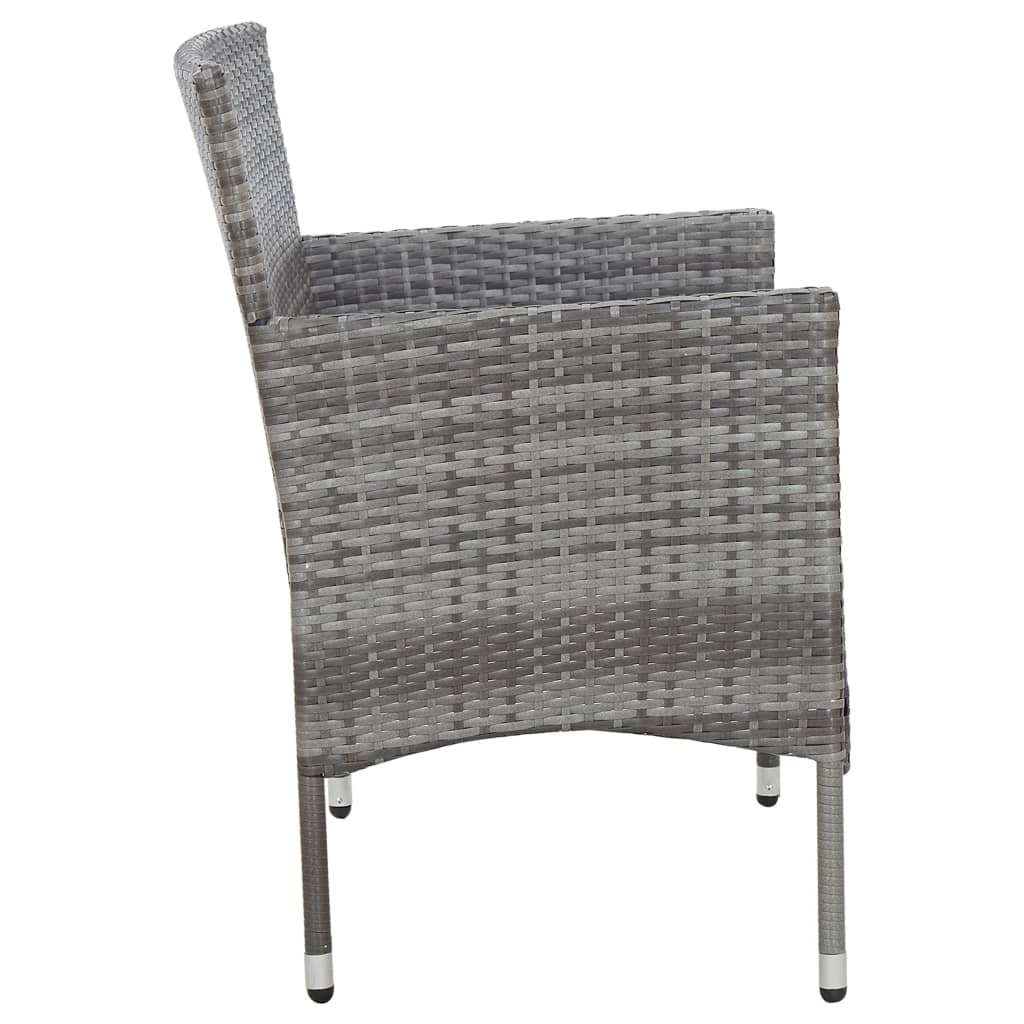 VidaXL 4-delige Loungeset met kussens poly rattan grijs