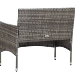 VidaXL 4-delige Loungeset met kussens poly rattan grijs