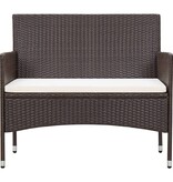 VidaXL 4-delige Loungeset met kussens poly rattan bruin
