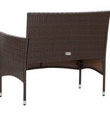 VidaXL 4-delige Loungeset met kussens poly rattan bruin