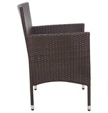 VidaXL 4-delige Loungeset met kussens poly rattan bruin