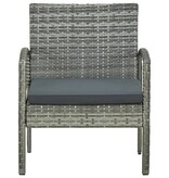 VidaXL Tuinstoel met kussen poly rattan grijs