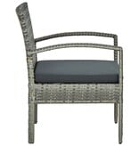 VidaXL Tuinstoel met kussen poly rattan grijs