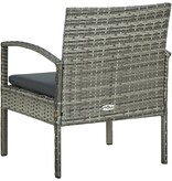 VidaXL Tuinstoel met kussen poly rattan grijs
