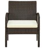 VidaXL Tuinstoel met kussen poly rattan bruin