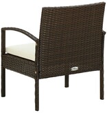 VidaXL Tuinstoel met kussen poly rattan bruin