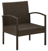 VidaXL Tuinstoel met kussen poly rattan bruin