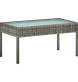VidaXL 4-delige Loungeset met kussens poly rattan grijs