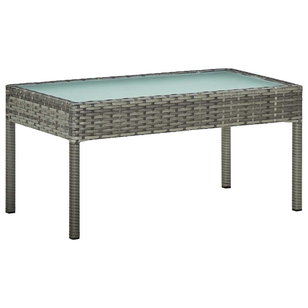 VidaXL 4-delige Loungeset met kussens poly rattan grijs