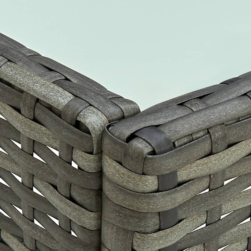 VidaXL 4-delige Loungeset met kussens poly rattan grijs