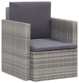 VidaXL Tuinstoel met kussens poly rattan grijs
