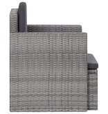 VidaXL Tuinstoel met kussens poly rattan grijs