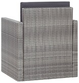 VidaXL Tuinstoel met kussens poly rattan grijs
