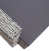 VidaXL Tuinstoel met kussens poly rattan grijs