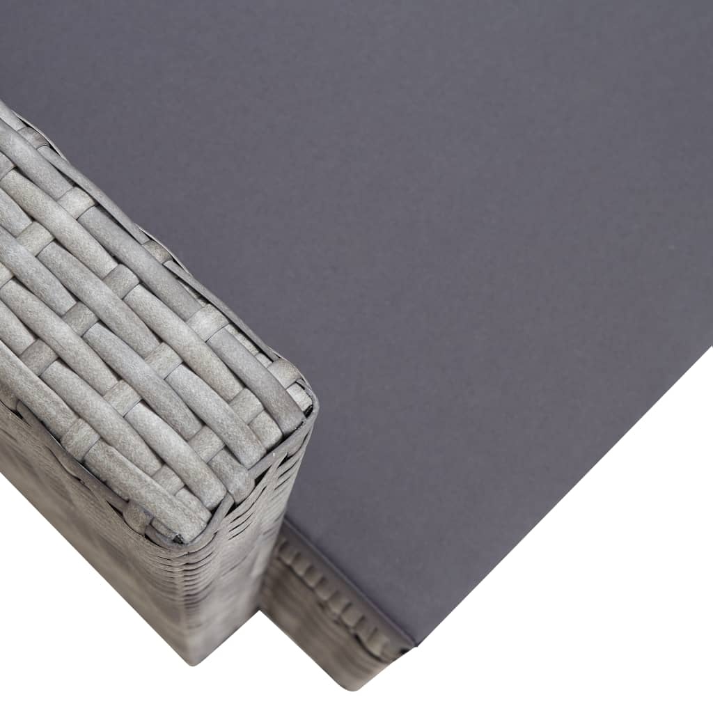 VidaXL Tuinstoel met kussens poly rattan grijs