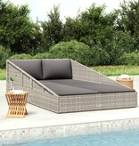VidaXL Tuinbed 110x200 cm poly rattan grijs