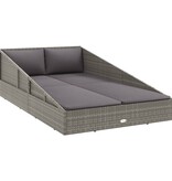 VidaXL Tuinbed 110x200 cm poly rattan grijs